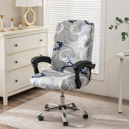 Stretch Printed Office Chair Cover | Universal Spandex Desk Chair Slipcover with Zipper | Removable Washable Anti-Dust Chair Protector, Multiple Colors