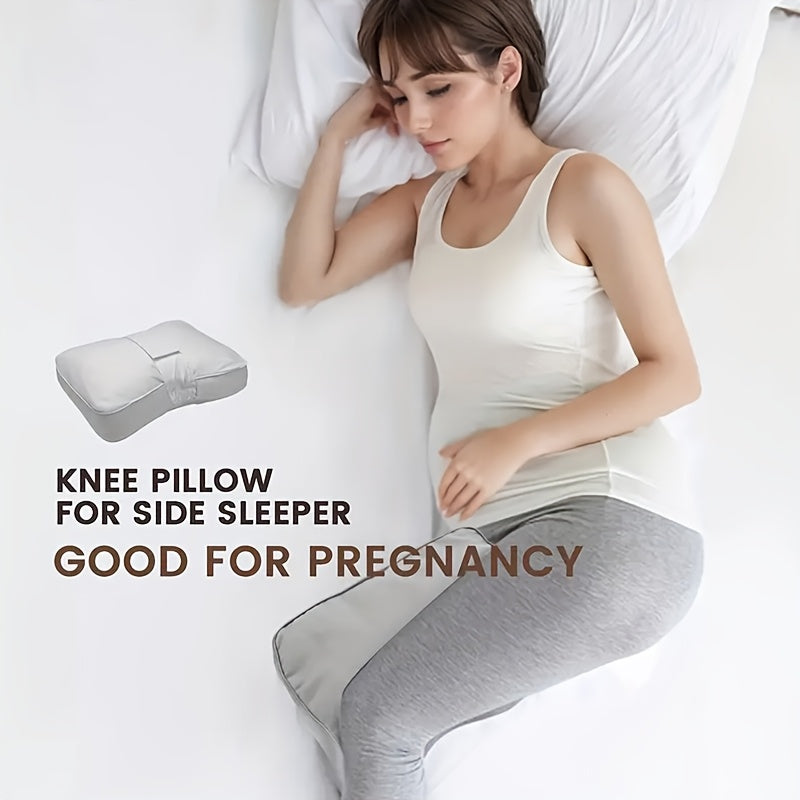 Knee Pillow for Side Sleepers Memory Foam Leg Pillow with Adjustable Straps – Spine Alignment Hip Back Pain Relief Sleeping Cushion
