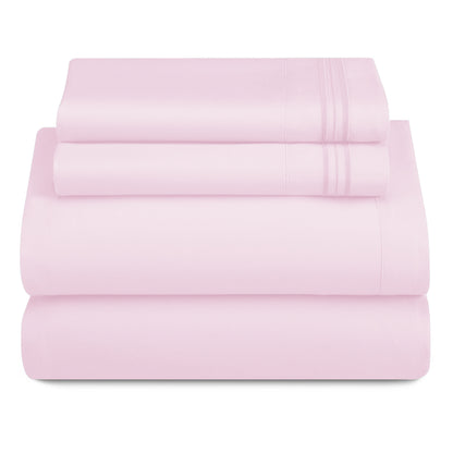 Soft Microfiber Bed Sheet Set 4-Piece 1800 Series 16 Inch Deep Pocket Hotel Luxury Cooling Sheets with Embroidered Pillowcases, Fade & Shrink Resistant, Twin to Cal King, 20 Colors