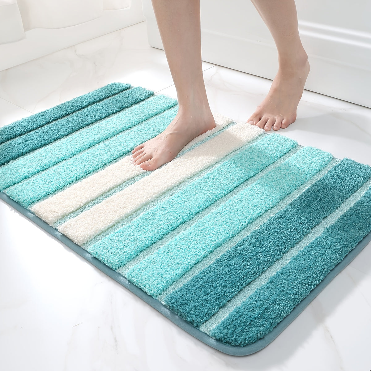 Extra Thick Chenille Bath Rug Non-Slip Absorbent Luxury Bathroom Mat – Soft Plush Pile, Machine Washable, Multiple Colors & Sizes for Bathroom Decor