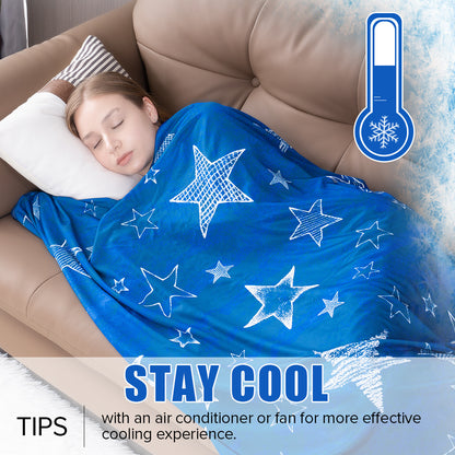 Cooling Blanket for Hot Sleepers Double Layer Cool Touch Summer Throw Lightweight Breathable Blanket for Bed Couch Sofa RV Travel Warm Nights Multiple Colors Sizes 50x70 60x90 90x90 108x90