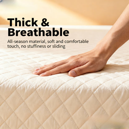 Waterproof Mattress Protector with Side Storage Pocket, Diamond Quilted Deep Pocket Mattress Cover – Breathable Cooling Mattress Pad, Soft Noiseless Bed Protector for Twin Full Queen King, Multiple Colors