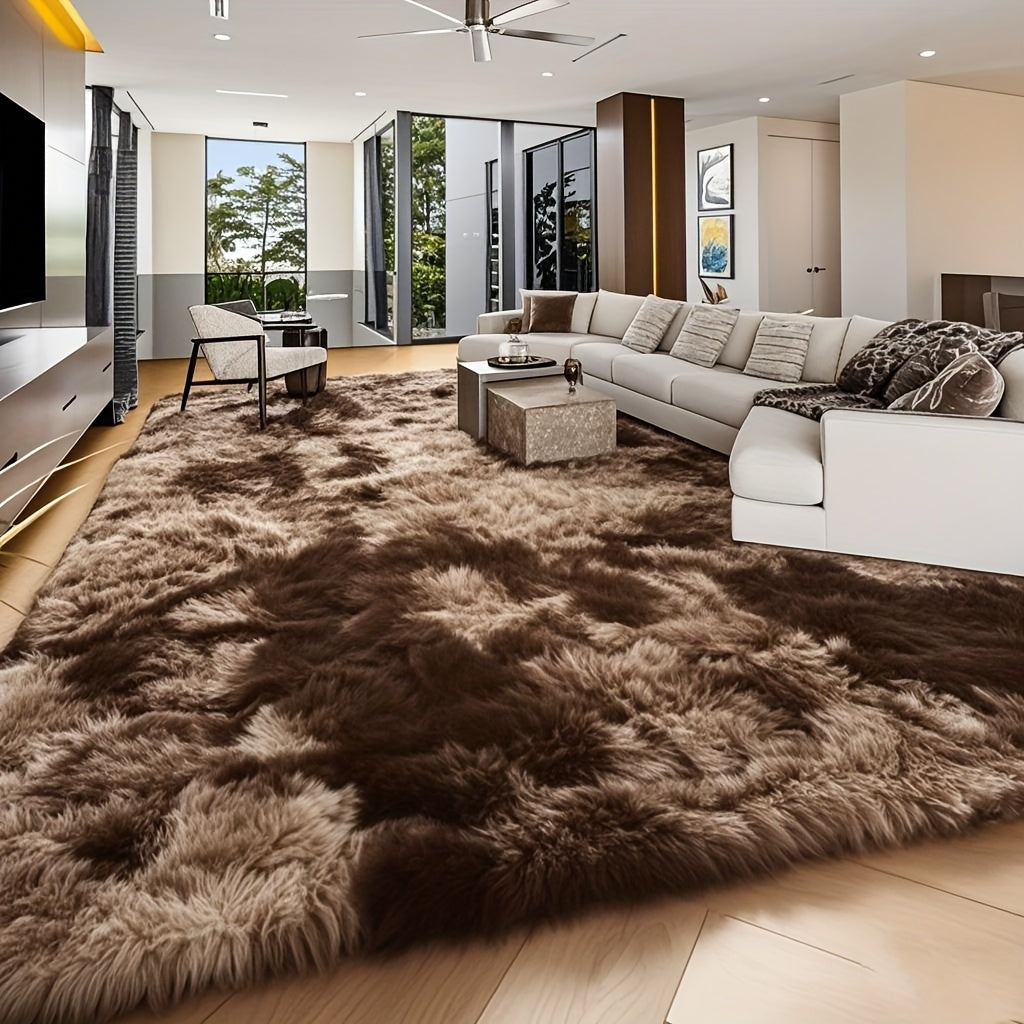 Luxury Plush Area Rug 8x10 Feet Ultra-Soft 1.7 Inch High Pile Fluffy Carpet Non-Slip for Living Room, Bedroom, Study Room & Dorm – Fuzzy Furry Modern Shag Rug for Home Decor