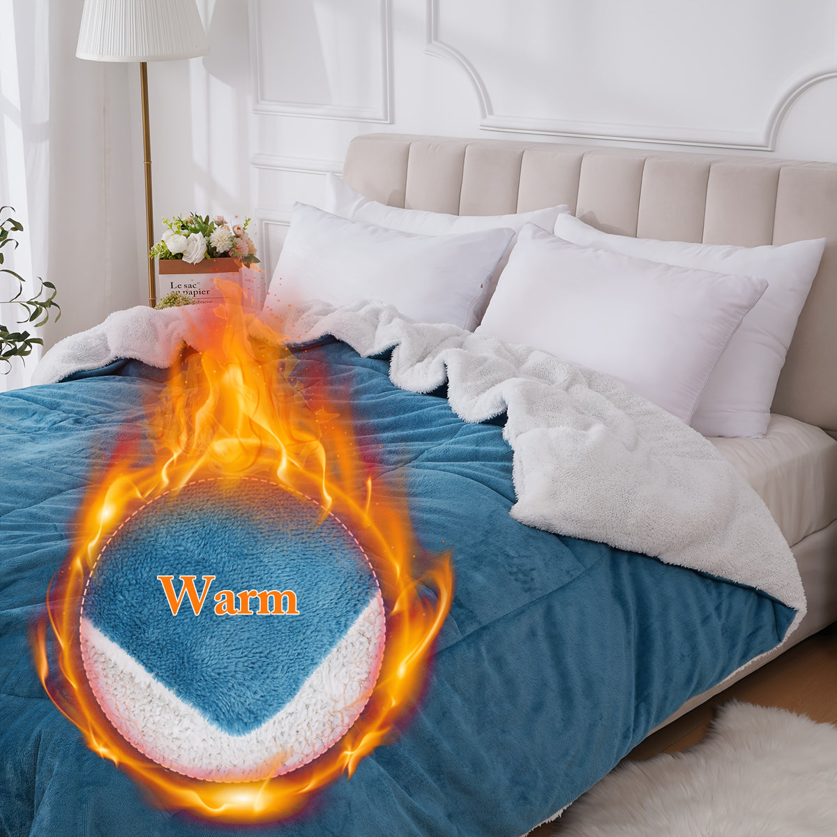 All Season Comforter Thick Soft Quilted Duvet Machine Washable Box Stitch Solid Color – Twin Full Queen King Breathable Warm Bedroom Comforter for Fall Winter Rouge Black Grey Blue Green