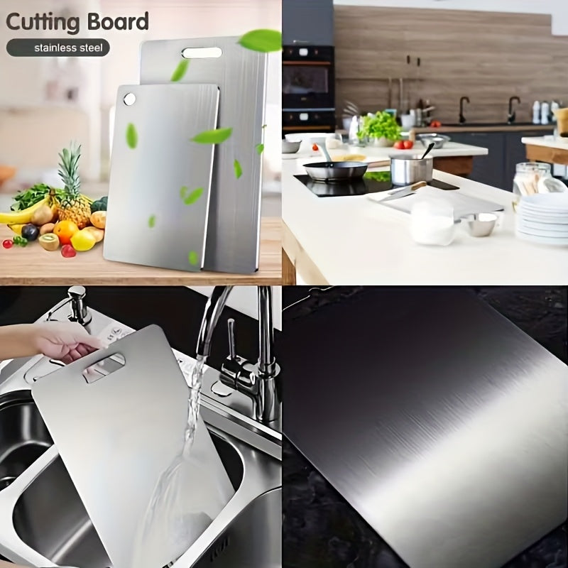 Stainless Steel Kitchen Tray Set 3 Pack – Multi-Size Food Contact Safe Slicing Plates for Fruits, Vegetables, Meat & Bread, Durable & Easy to Clean for Home Kitchen and Restaurant Use