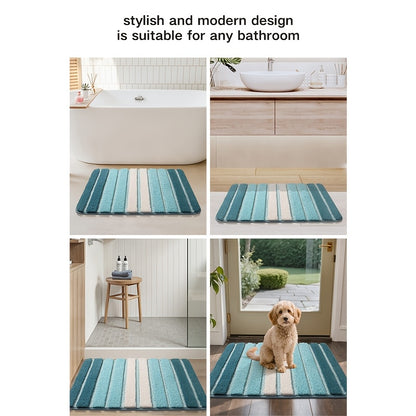 Extra Thick Chenille Bath Rug Non-Slip Absorbent Luxury Bathroom Mat – Soft Plush Pile, Machine Washable, Multiple Colors & Sizes for Bathroom Decor