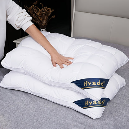 Luxury Bed Pillows 2 Pack with Satin Cover Hotel Quality, Non-Sinking High Pillow Core Hypoallergenic Polyester, Deep Sleep Neck Support Cooling All-Season Pillow Set for Bedroom, Ideal Gift
