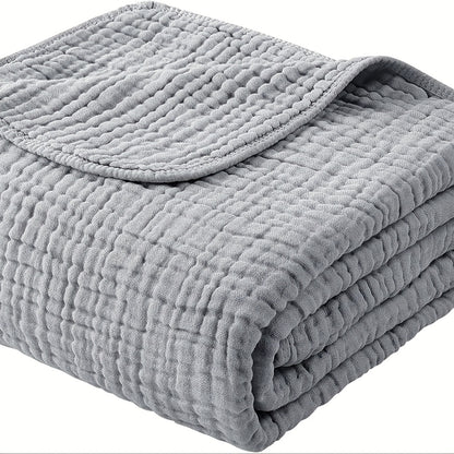 Muslin Blanket 6 Layer 100% Cotton – Soft Gauze Throw Blanket for Couch Bed Sofa, Lightweight Breathable All Season Blanket, Machine Washable, Morandi Colors