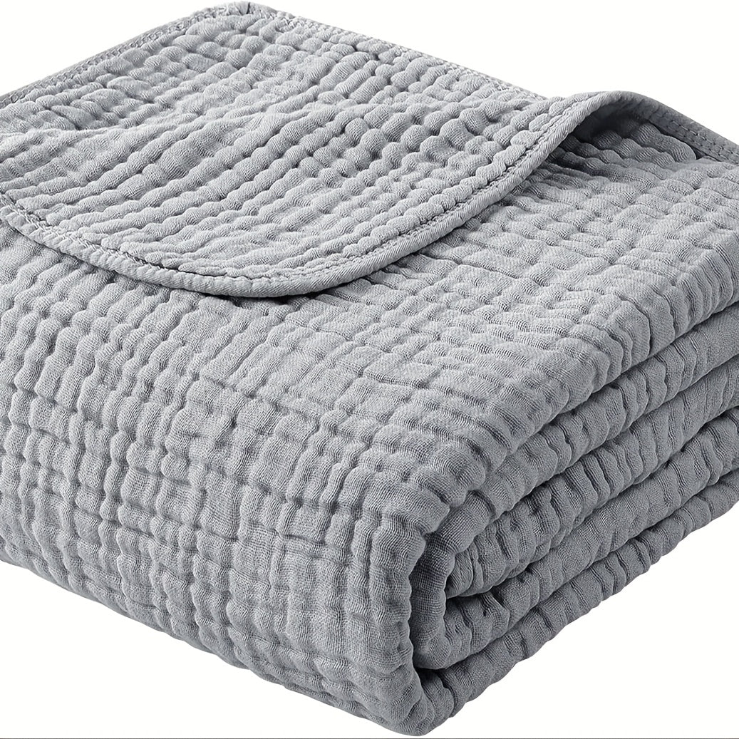 Muslin Blanket 6 Layer 100% Cotton – Soft Gauze Throw Blanket for Couch Bed Sofa, Lightweight Breathable All Season Blanket, Machine Washable, Morandi Colors