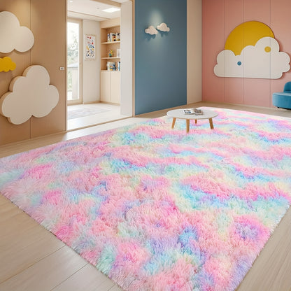 Luxury Plush Area Rug 8x10 Feet Ultra-Soft 1.7 Inch High Pile Fluffy Carpet Non-Slip for Living Room, Bedroom, Study Room & Dorm – Fuzzy Furry Modern Shag Rug for Home Decor