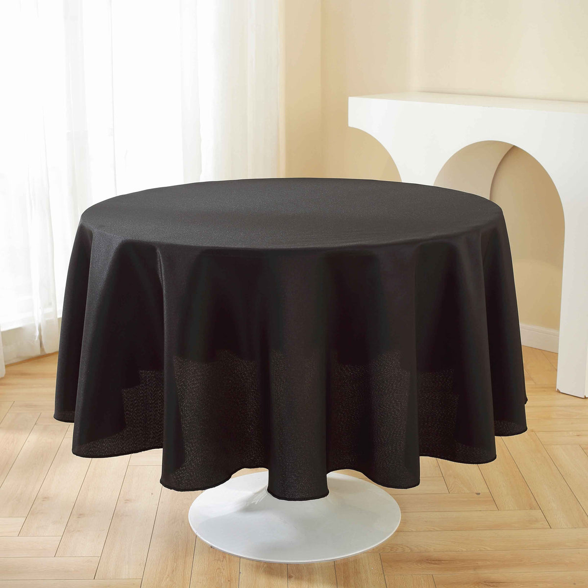 Round Tablecloth 10 Pack Wrinkle-Resistant Polyester Fabric Table Cover for Wedding Party Banquet Restaurant Home, Washable Reusable Round Table Cloth 60 70 90 108 120 Inch Multiple Colors
