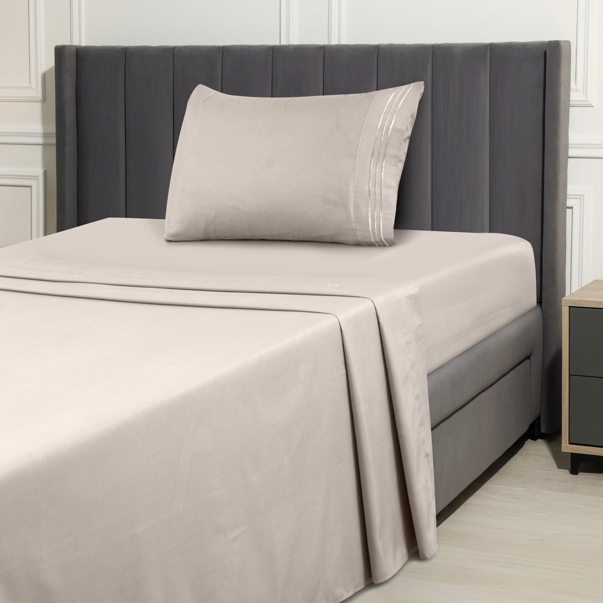 1800 Series Bed Sheets Set 4 Pieces – Brushed Microfiber Deep Pocket Sheet Set with Pillowcases, Cooling & Breathable Bedding for All Seasons, Fade Resistant, Fits Mattresses Up to 16 Inches