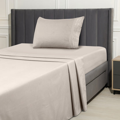 1800 Series Bed Sheets Set 4 Pieces – Brushed Microfiber Deep Pocket Sheet Set with Pillowcases, Cooling & Breathable Bedding for All Seasons, Fade Resistant, Fits Mattresses Up to 16 Inches