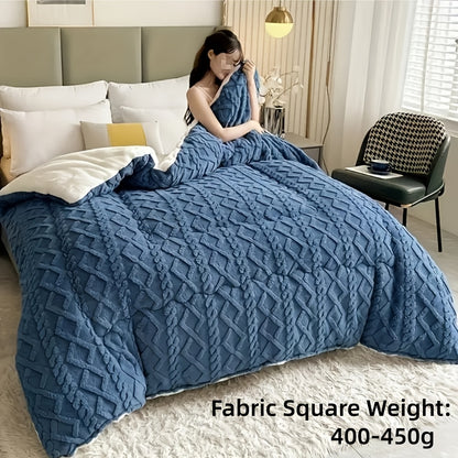 Taffeta Comforter Soft Thick Warm All Season – Luxurious Machine Washable Quilt for Bedroom, Guest Room & Kids Room, Twin Full Queen King, Elegant Gray & Sapphire Blue