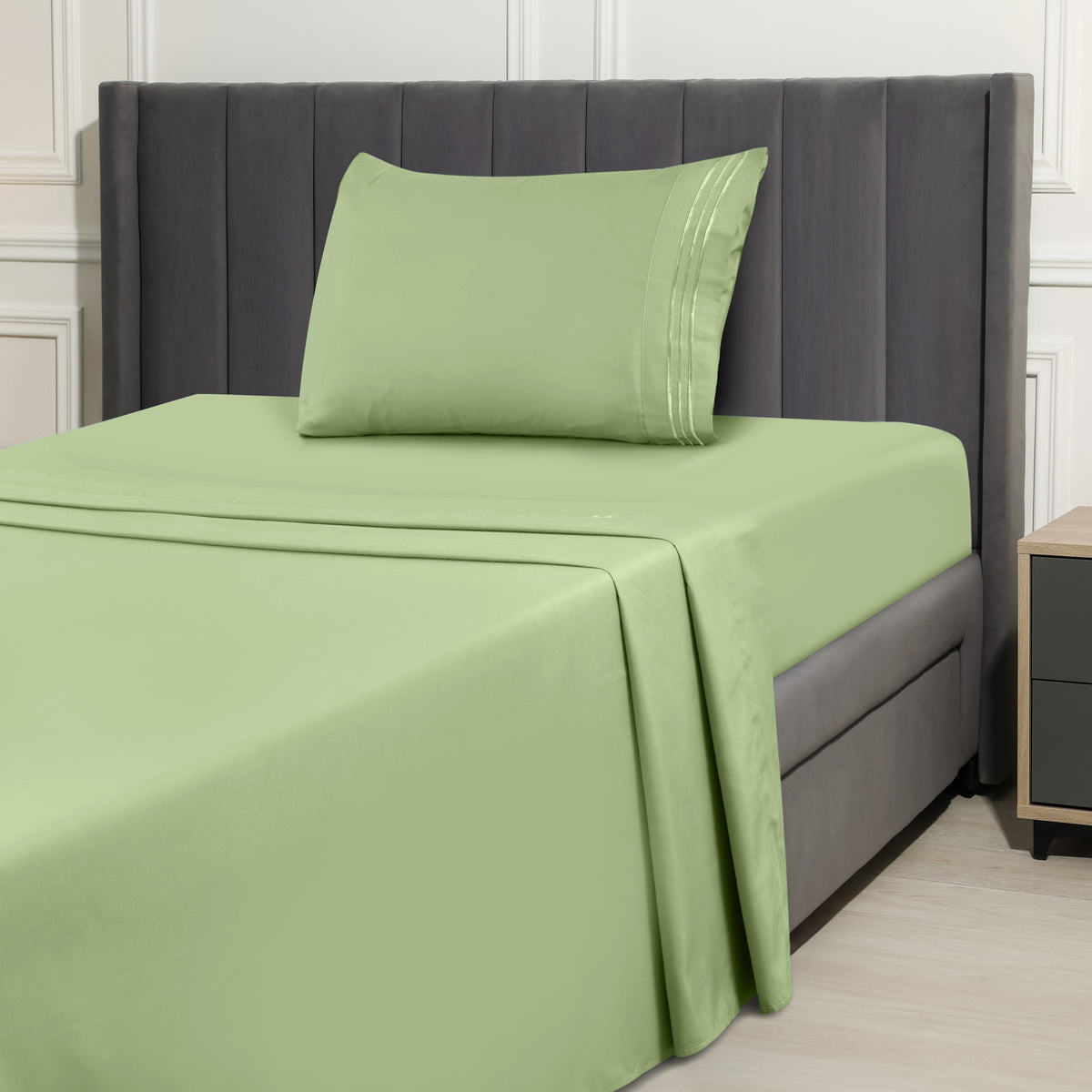 1800 Series Bed Sheets Set 4 Pieces – Brushed Microfiber Deep Pocket Sheet Set with Pillowcases, Cooling & Breathable Bedding for All Seasons, Fade Resistant, Fits Mattresses Up to 16 Inches
