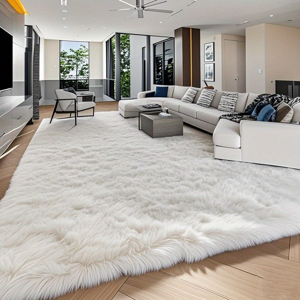 Luxury Plush Area Rug 8x10 Feet Ultra-Soft 1.7 Inch High Pile Fluffy Carpet Non-Slip for Living Room, Bedroom, Study Room & Dorm – Fuzzy Furry Modern Shag Rug for Home Decor
