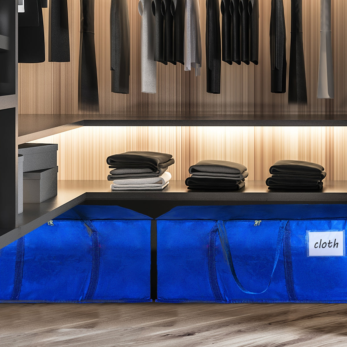Moving Bags Heavy Duty Extra Large - Waterproof Storage Bags with Sturdy Handles & Zippers, Reusable Closet Storage Totes for Clothes, Bedding & Moving, Collapsible Storage System, Blue 6pcs 16pcs