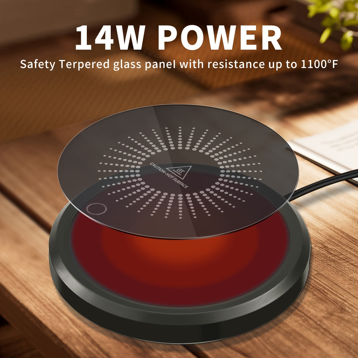 Electric Mug Warmer with Temperature Control - Fast Heating Coffee Cup Warmer for Desk, 110V US Plug Beverage Heater for Coffee, Milk, Tea, Candle Wax, Perfect Gift for Coffee Lovers