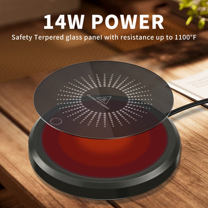 Electric Mug Warmer with Temperature Control - Fast Heating Coffee Cup Warmer for Desk, 110V US Plug Beverage Heater for Coffee, Milk, Tea, Candle Wax, Perfect Gift for Coffee Lovers