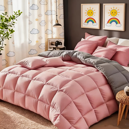 Comforter Sets Queen King Full 7 Piece Bed in a Bag – Soft Satin-Like Fabric, Breathable Quilt Set with Fitted Sheet, Flat Sheet & 4 Pillowcases, Multiple Colors for Bedroom Hotel School