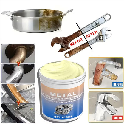 Metal Polishing Compound Paste – Professional Restoration Cream for Stainless Steel Kitchen Appliances Oven Range Hood Chrome Aluminum Surface Polish