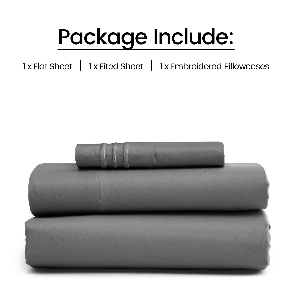 1800 Series Bed Sheets Set 4 Pieces – Brushed Microfiber Deep Pocket Sheet Set with Pillowcases, Cooling & Breathable Bedding for All Seasons, Fade Resistant, Fits Mattresses Up to 16 Inches