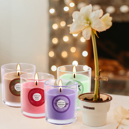 Scented Soy Wax Candles Gift Set 20 Pack, 10 Aromas Lavender Vanilla Jasmine in Glass Jars with Dried Flower Labels, Individually Wrapped Aromatherapy Candles for Birthday Christmas Valentine Wedding Home Decor