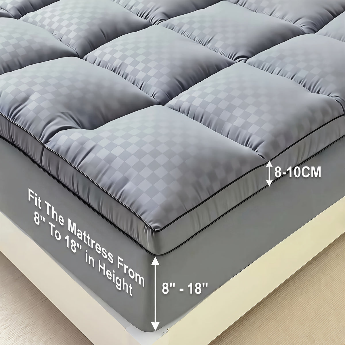 Cooling Mattress Protector Quilted Waterproof Deep Pocket Mattress Pad Cover Twin Full Queen King Cal King – Stretchy 8-21" Fitted Sheet Style