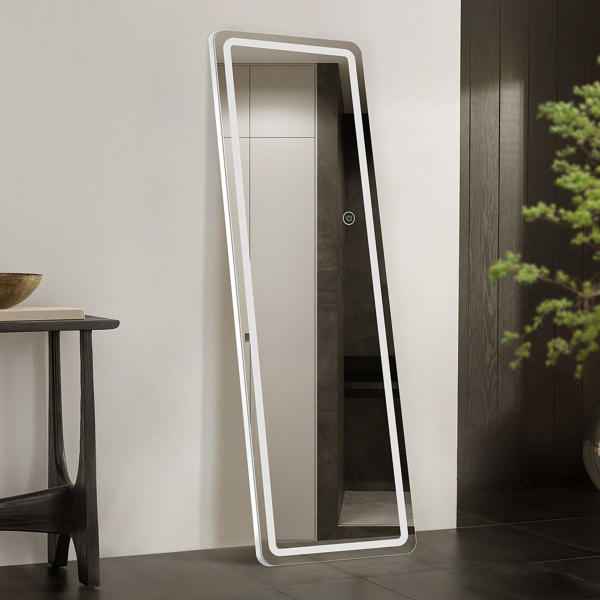 LED Full Length Mirror Arched & Rectangle Full Body Floor Mirror – Standing Leaning or Wall Hanging Aluminum Alloy Thin Frame 16x60 26x71 Inch for Bedroom Bathroom Dressing Room Store