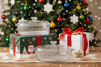 Borosilicate Glass Baking Dish with Lid – Oven Microwave Fridge Safe Oval Casserole Pan, Airtight Cover for Baking Meal Prep Grilled Fish & Serving, Dishwasher Safe Glass Bakeware 62oz / 96oz