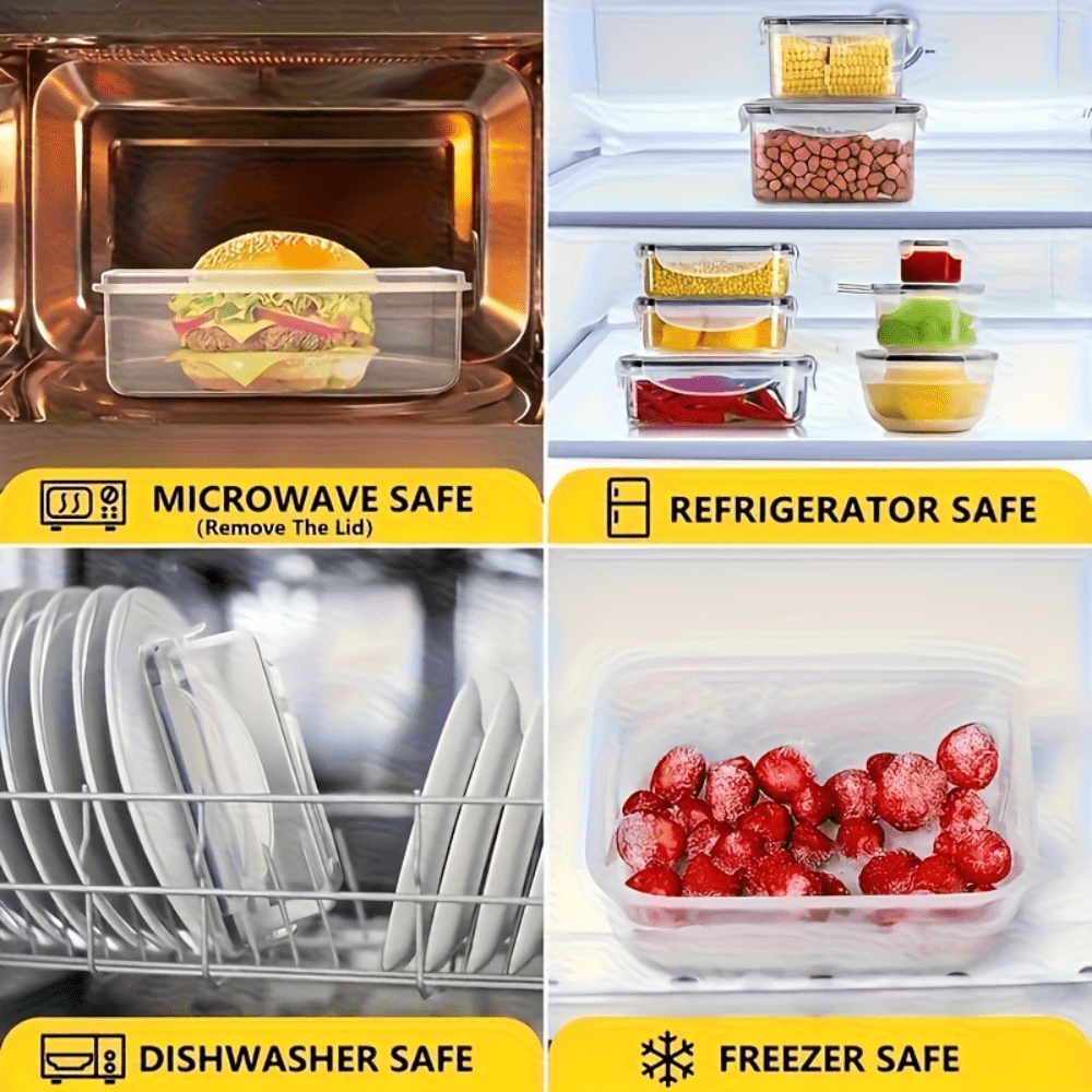 Food Storage Containers with Lids Set – Stackable Meal Prep Containers, Leakproof, Microwave & Freezer Safe, BPA-Free Plastic, 12/24/48/50 Piece Sets for Leftovers, Fruits & Vegetables