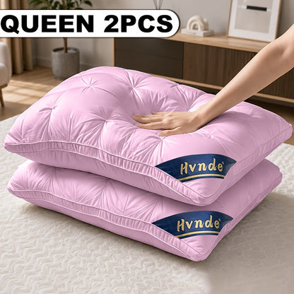 Luxury Hotel Quality Pillows 2 Pack Hypoallergenic Soft Plush Fill Breathable Cooling for Deep Sleep Side Back Sleepers Queen King Size All Season Machine Washable Bedroom Pillows