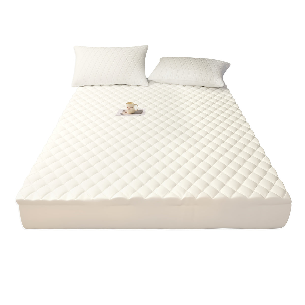 Waterproof Mattress Protector with Side Storage Pocket, Diamond Quilted Deep Pocket Mattress Cover – Breathable Cooling Mattress Pad, Soft Noiseless Bed Protector for Twin Full Queen King, Multiple Colors