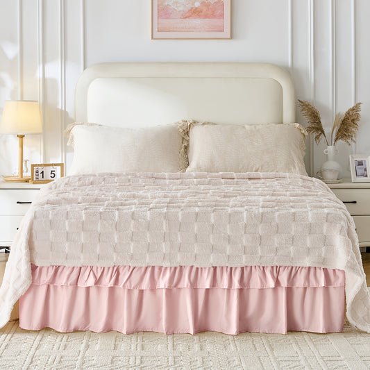 Ruffle Bed Skirt 16 Inch Drop Elastic Wrap Around – Twin Full Queen King/CK, 10 Colors, Easy No-Lift Install, Machine Washable Dust Ruffle