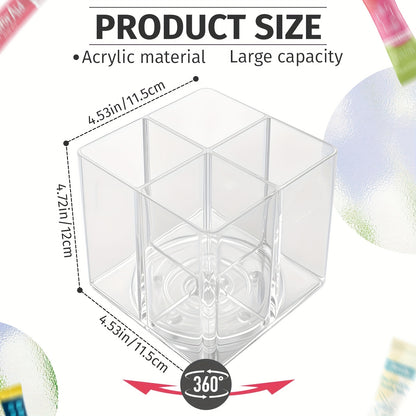 Rotating Drink Mix Organizer Rack Square Spinning Storage Holder for Powdered Beverage Packets Water Flavor Pouches Coffee Packets Tea Bags - Countertop Kitchen Organization 4.5 Inch