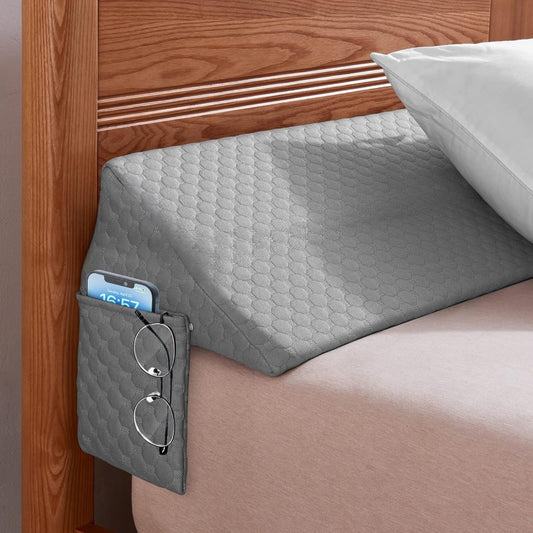 Bed Wedge Pillow Bed Gap Filler – Mattress Wedge Headboard Pillow to Close Gap Between Headboard & Wall, Backrest Support Pillow for Sleeping & Reading in Bed