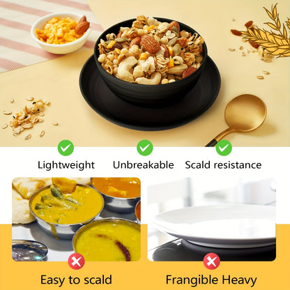 Wheat Straw Dish Set for 4 or 8 – 16 or 32 Piece Unbreakable Dinnerware Set with Dinner Plate, Dessert Plate, Cereal Bowl & Cup, Dishwasher Safe Lightweight Tableware for Camping, Everyday Use & Gifts