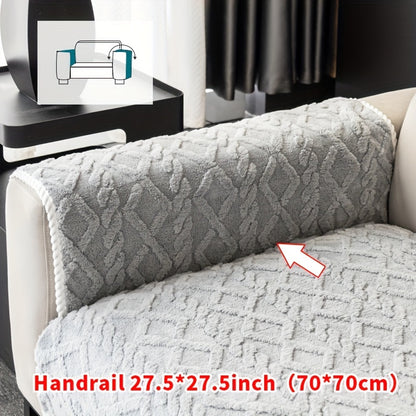 Sofa Cover Plush Couch Protector | Shu Velveteen Jacquard Knit Fabric Slipcover, Machine Washable Anti-Slip, Separate Seating for Living Room Bedroom Office, Modern Style Home Decor