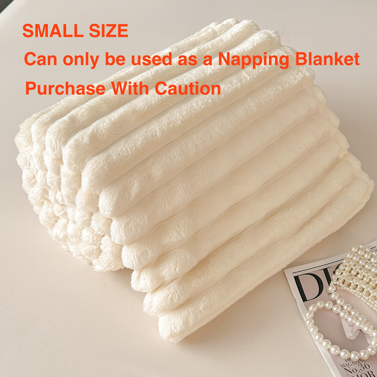 Soft Flannel Throw Blanket Rabbit Fur Texture Jacquard Geometric Pattern for Bed Couch Sofa - Cozy All Season Fleece Blanket for Nap Camping Office, Gift for Friends & Family (Ivory, Dark Gray, Pink, Linen)