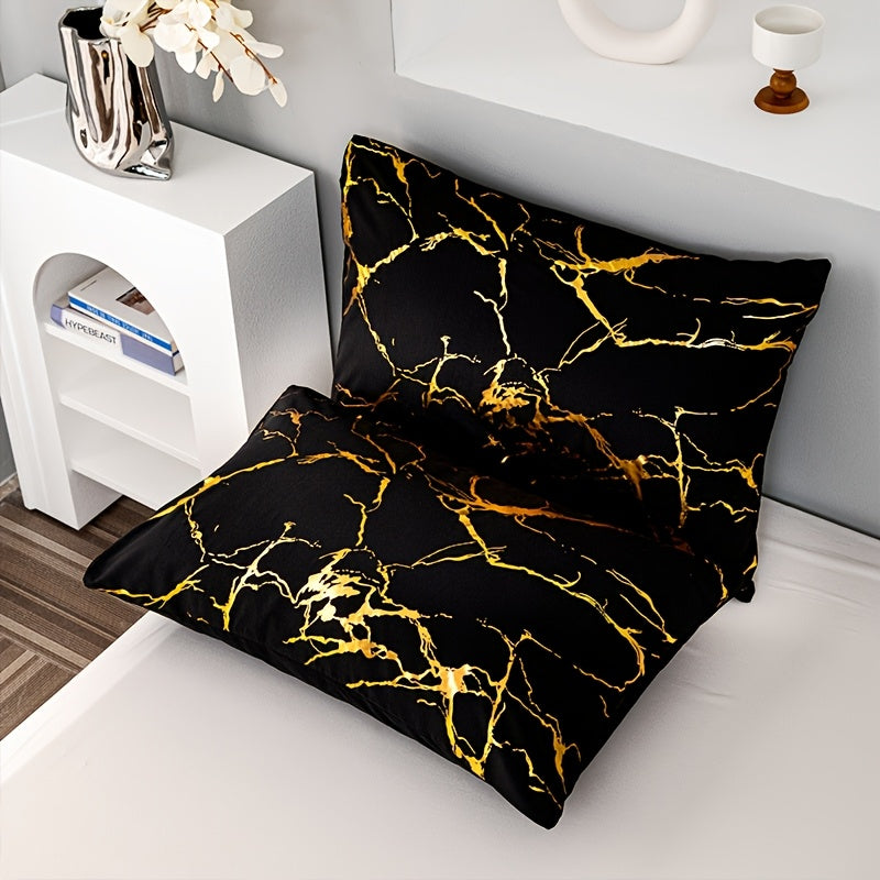 Duvet Cover Set 3-Piece Bronzing Texture | Super Soft Breathable Bedding Set with 2 Pillowcases, Twin Full Queen King, All-Season Bedroom Dormitory Comforter Cover, White Khaki Black