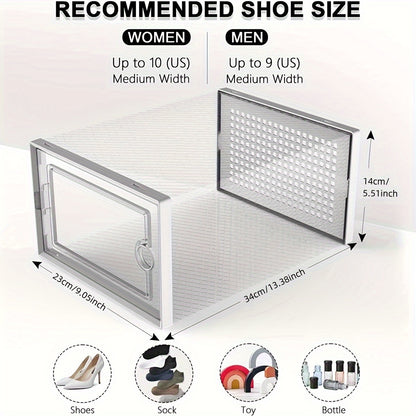 Shoe Boxes Clear Stackable with Lid 12/24pcs – Thickened Transparent Foldable Sneaker Storage Organizer for Entryway Bedroom Closet Dorm, Black White Gray