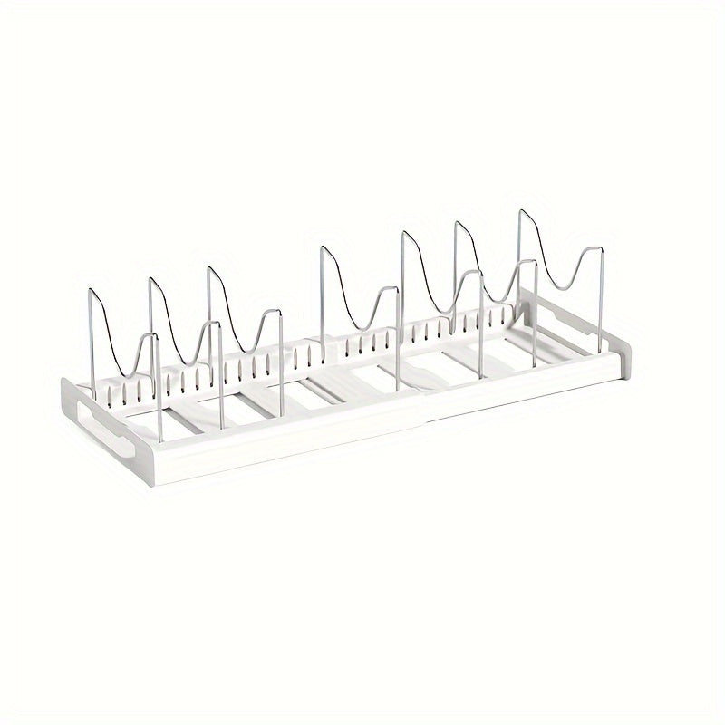Expandable Pot and Pan Organizer Rack for Cabinet – Adjustable Dividers, Multi-Purpose Kitchen Storage for Pots, Pans, Lids and Cookware