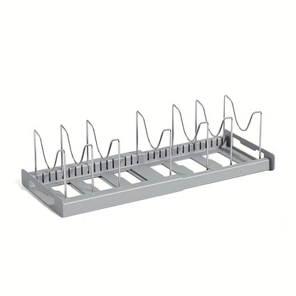 Expandable Pot and Pan Organizer Rack for Cabinet – Adjustable Dividers, Multi-Purpose Kitchen Storage for Pots, Pans, Lids and Cookware