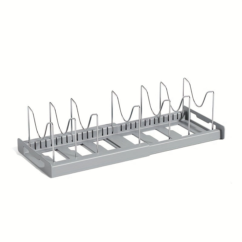Expandable Pot and Pan Organizer Rack for Cabinet – Adjustable Dividers, Multi-Purpose Kitchen Storage for Pots, Pans, Lids and Cookware