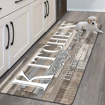 Non-Slip Kitchen Floor Mat with Thick Sponge Filling, 2D Print Anti-Fatigue Cushioned Rug for Kitchen Bathroom Laundry Room Entryway Corridor, Easy to Clean, Multiple Sizes Available
