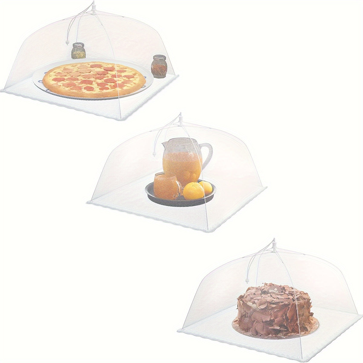 Pop-Up Mesh Food Covers 9-Pack Collapsible Food Tent Covers for Outdoor Picnic BBQ - Large 17 Inch Bug Proof Food Nets for Serving Dishes Plates Fruits Salads - Reusable Zero Waste Food Protectors