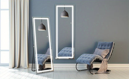 LED Full Length Mirror with Lights – Lighted Full Body Mirror with Touch Control, Free Standing, Wall Mounted or Leaning, Light Up Floor Mirror for Bedroom, Dressing Room & Home Decor