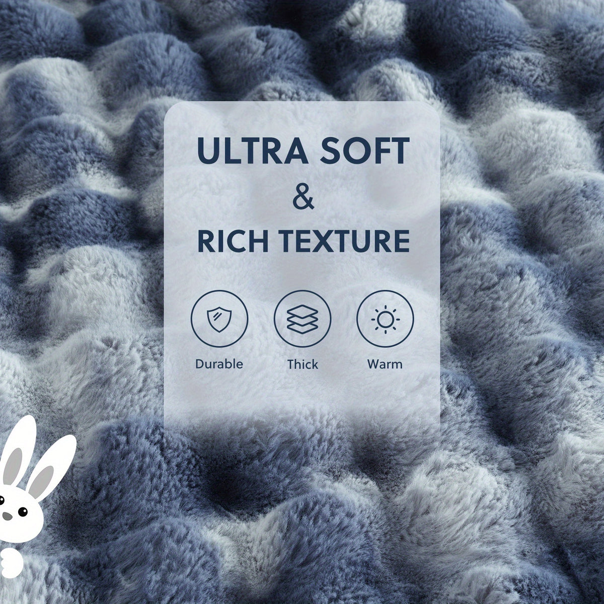 Faux Rabbit Fur Throw Blanket - Ultra Soft Plush Fleece Blanket for Bed Couch Sofa, Warm Fuzzy Blanket in Multiple Colors & Sizes, Throw Twin Queen King, Cozy Bedroom Living Room Blanket