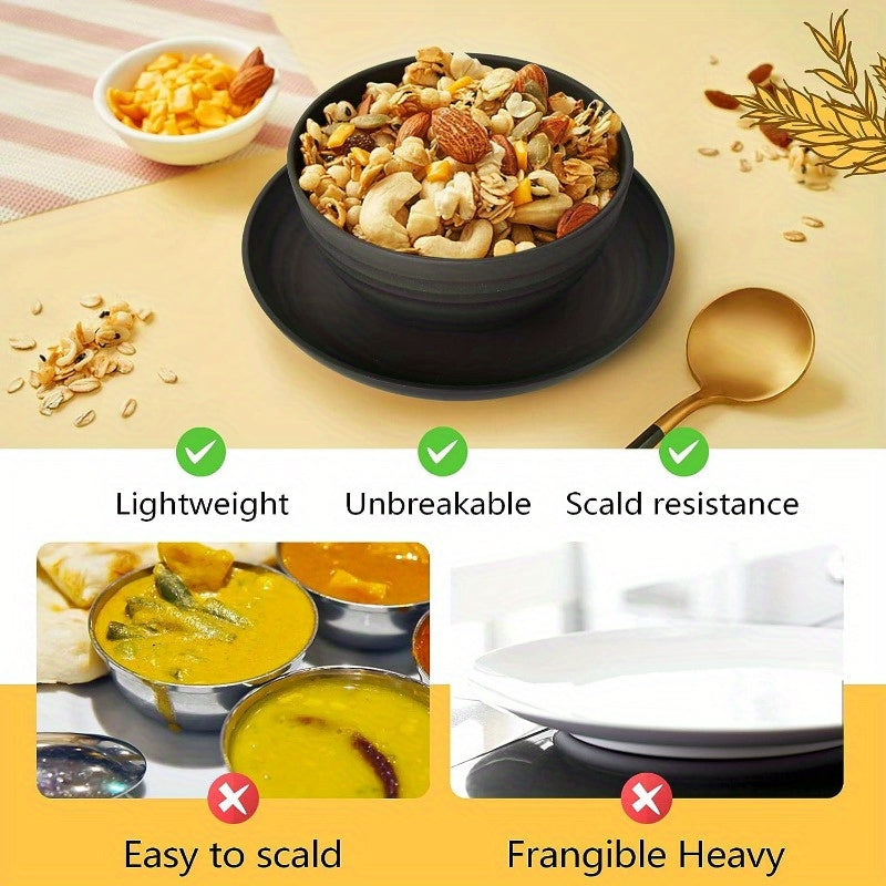 Wheat Straw Dinnerware Set Unbreakable – 16 or 32 Piece Lightweight Dish Set with Dinner Plates, Dessert Plates, Bowls & Cups, Dishwasher & Microwave Safe, Service for 4 or 8, Black or White