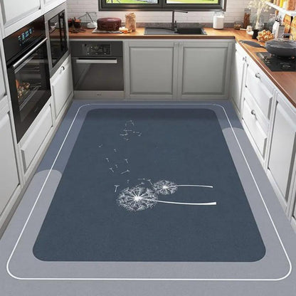 Diatomaceous Earth Bath Mat Non-Slip Quick Dry Absorbent Kitchen Floor Mat 2.5cm Thick 1750g/m² Soft Cushion Wipe Clean Bathroom Rug Anti-Slip Home Floor Mat